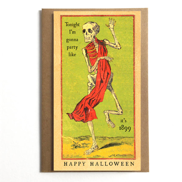 Vintage Skeleton Halloween Card - DIGS