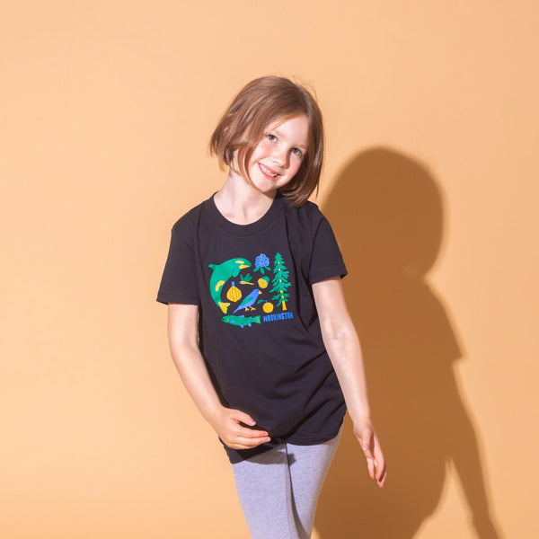 WA State Symbols Kids Tee - DIGS