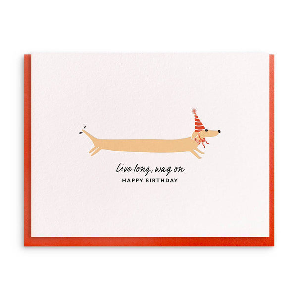 Wag On Letterpress Dog Birthday Card - DIGS