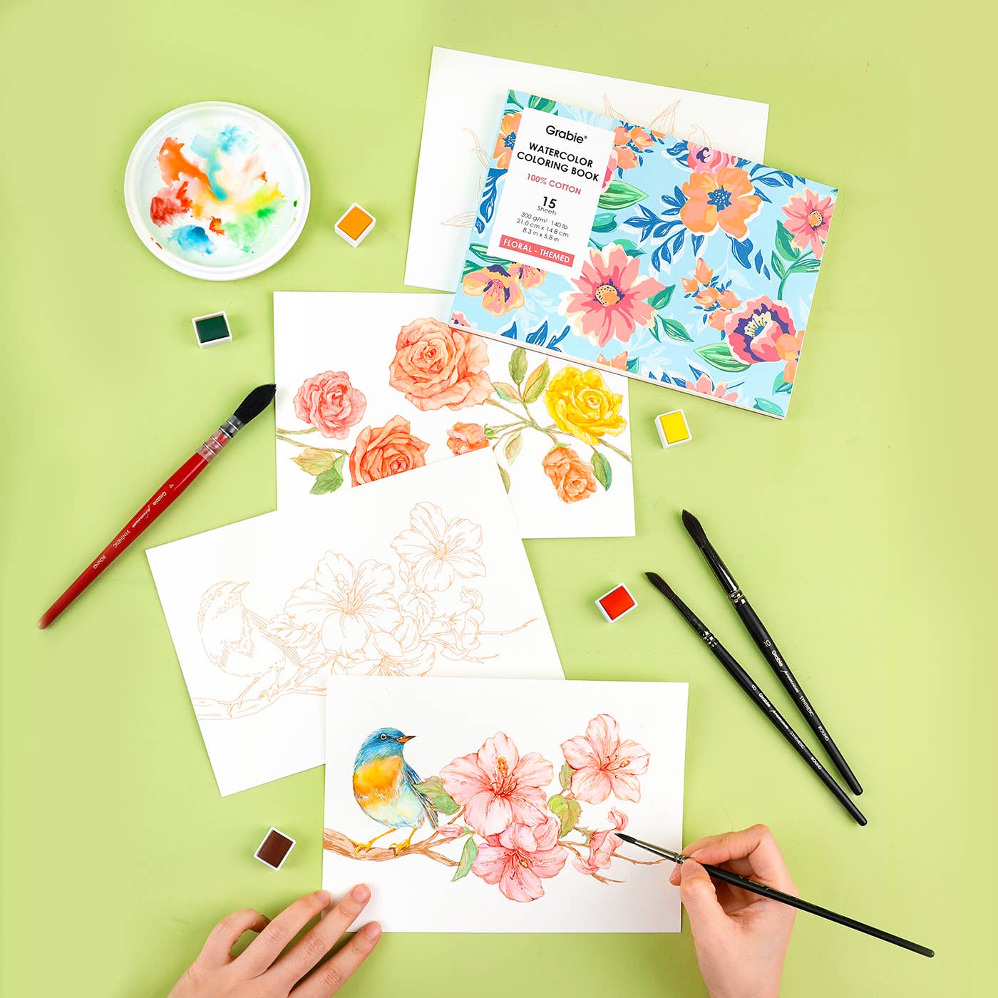 Watercolor Coloring Book: Floral - DIGS