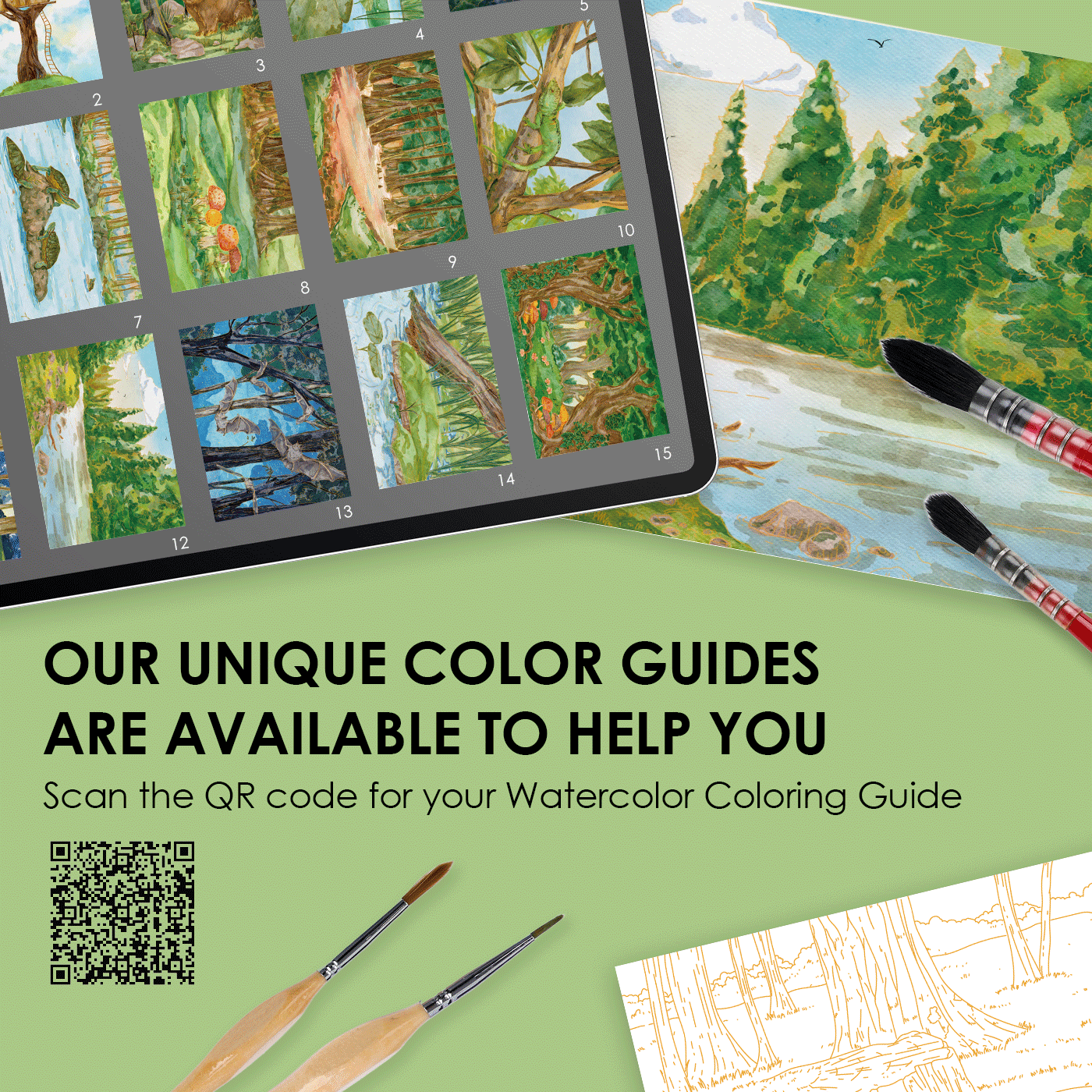 Watercolor Coloring Book: Forest - DIGS