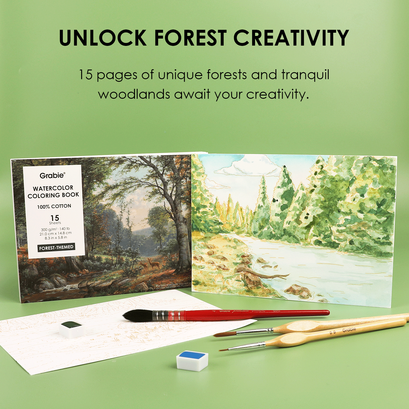 Watercolor Coloring Book: Forest - DIGS