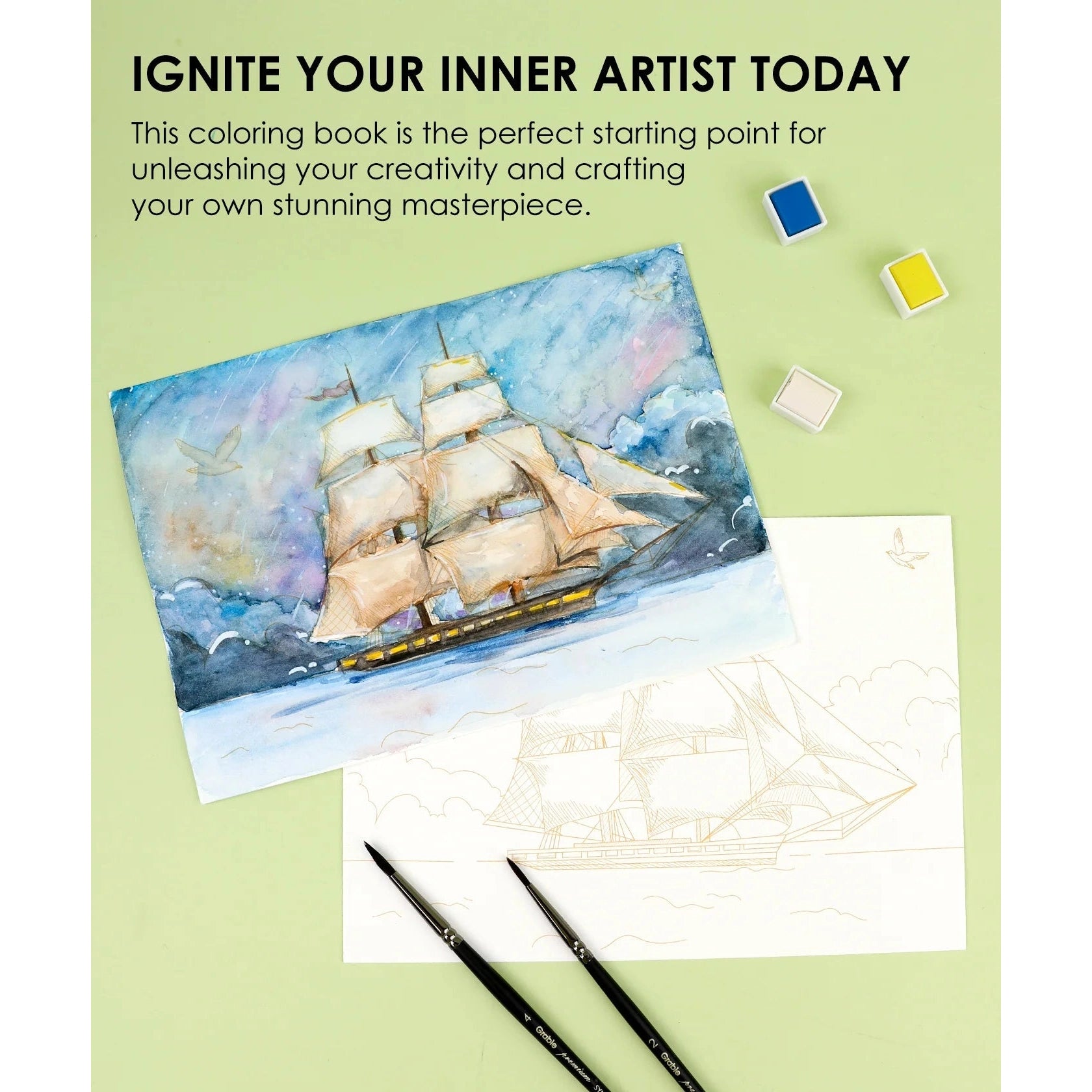 Watercolor Coloring Book: Landscape - DIGS