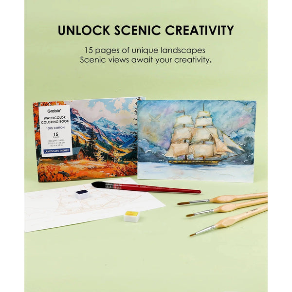 Watercolor Coloring Book: Landscape - DIGS