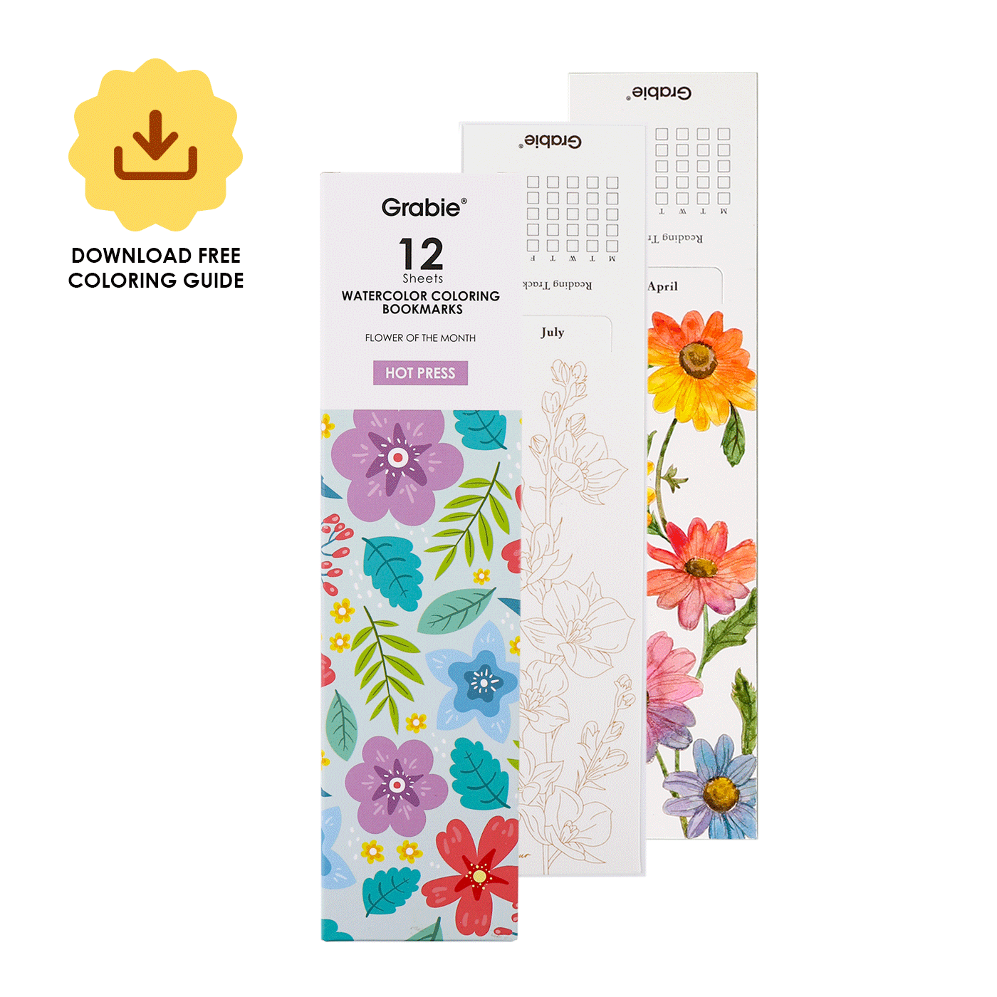 Watercolor Coloring Bookmarks - DIGS