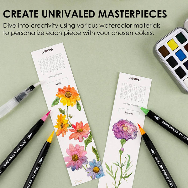 Watercolor Coloring Bookmarks - DIGS