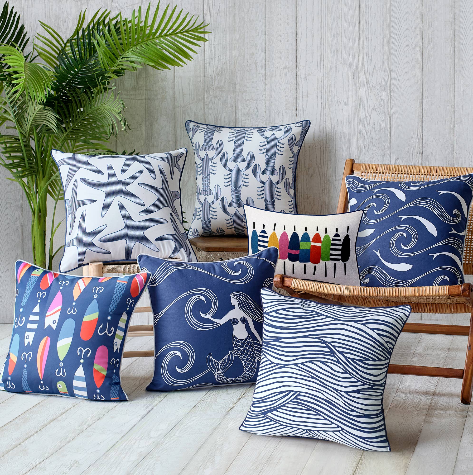 Waves Indoor/Outdoor Pillow - DIGS