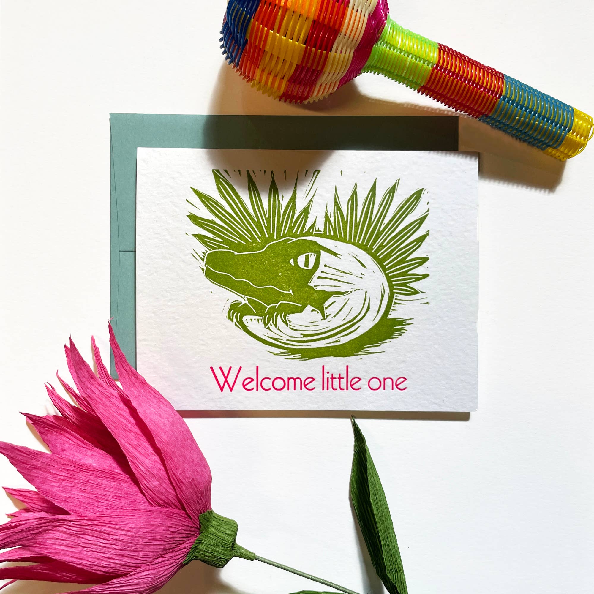 Welcome Little One Linocut Card - DIGS