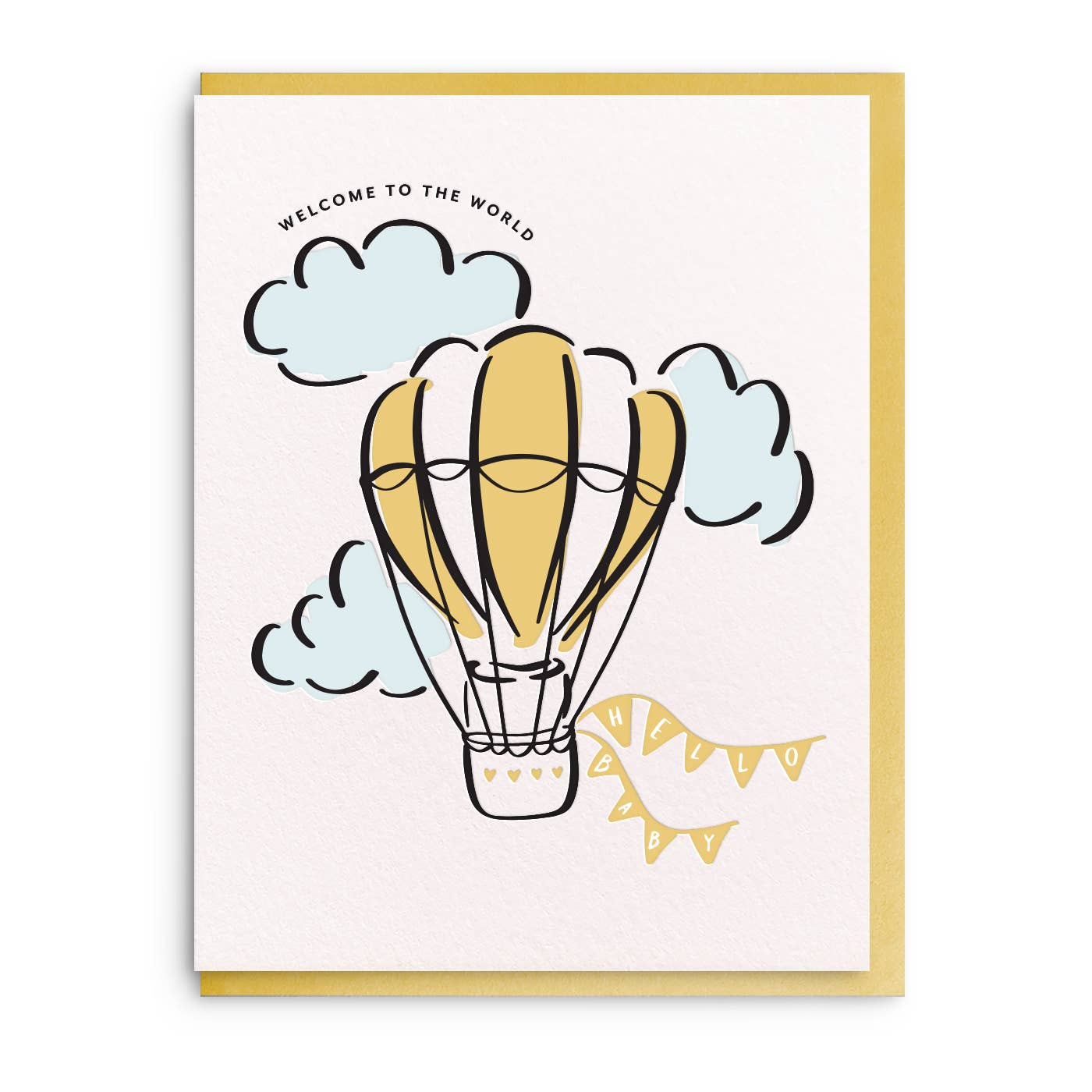 Welcome World Letterpress Baby Card - DIGS