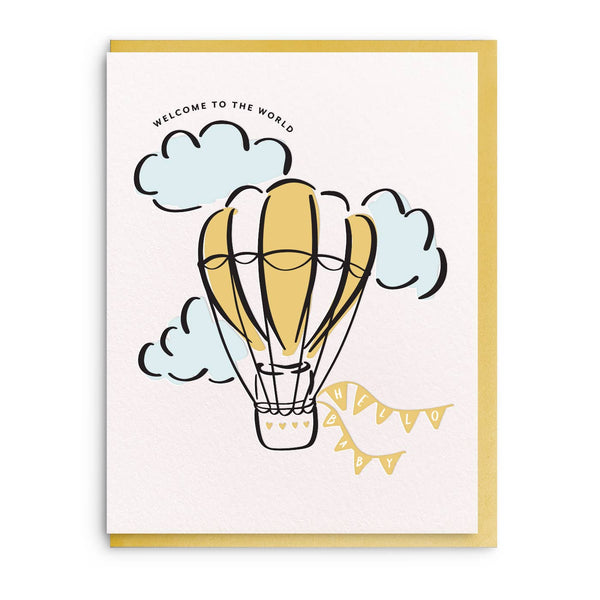 Welcome World Letterpress Baby Card - DIGS