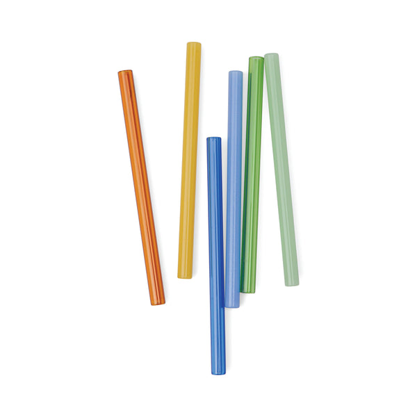 Whistler Colored Glass Straws, Set Of 6 - DIGS