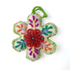 White Snowflake Embroidered Ornament - DIGS