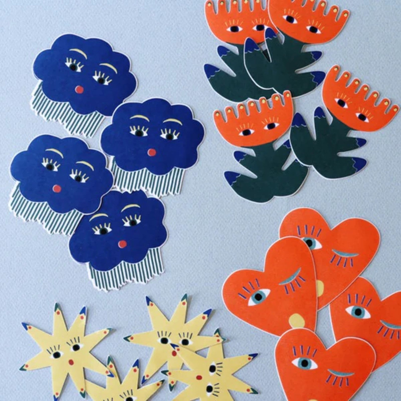 Wide Eyes Cloud Stickers - DIGS