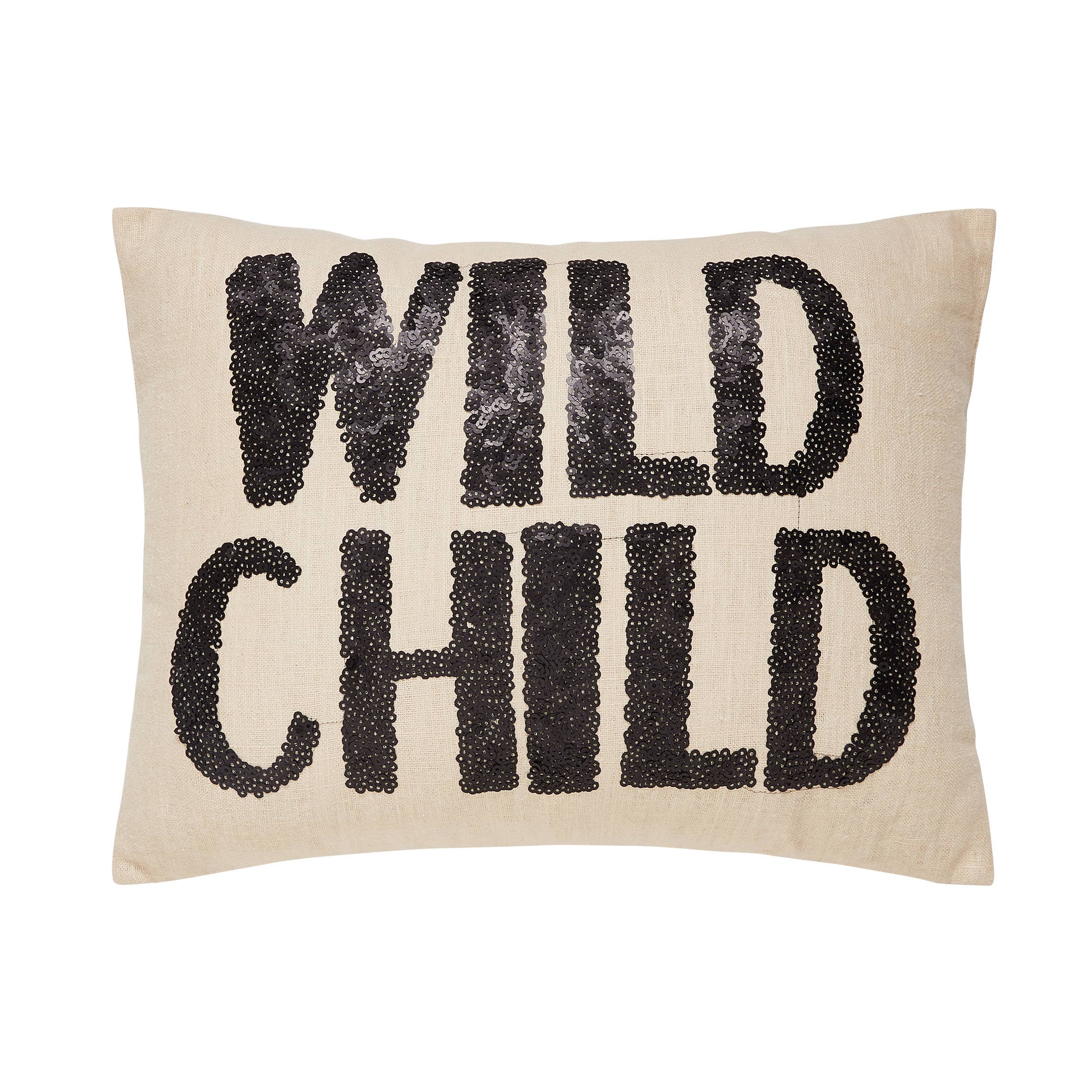 Wild Child Sequin Embroidered Pillow - DIGS