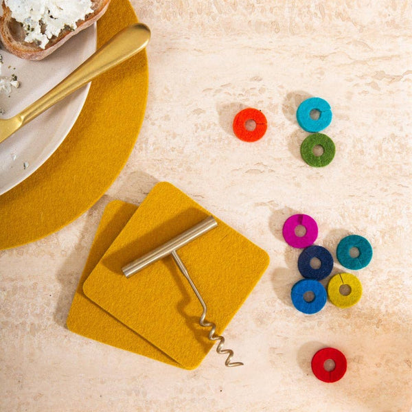 Wine - O's Merino Wool Felt Wine Markers: Paradise - DIGS