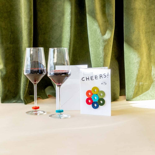 Wine - Ote's Merino Wool Felt Wine Markers: Cheers - DIGS