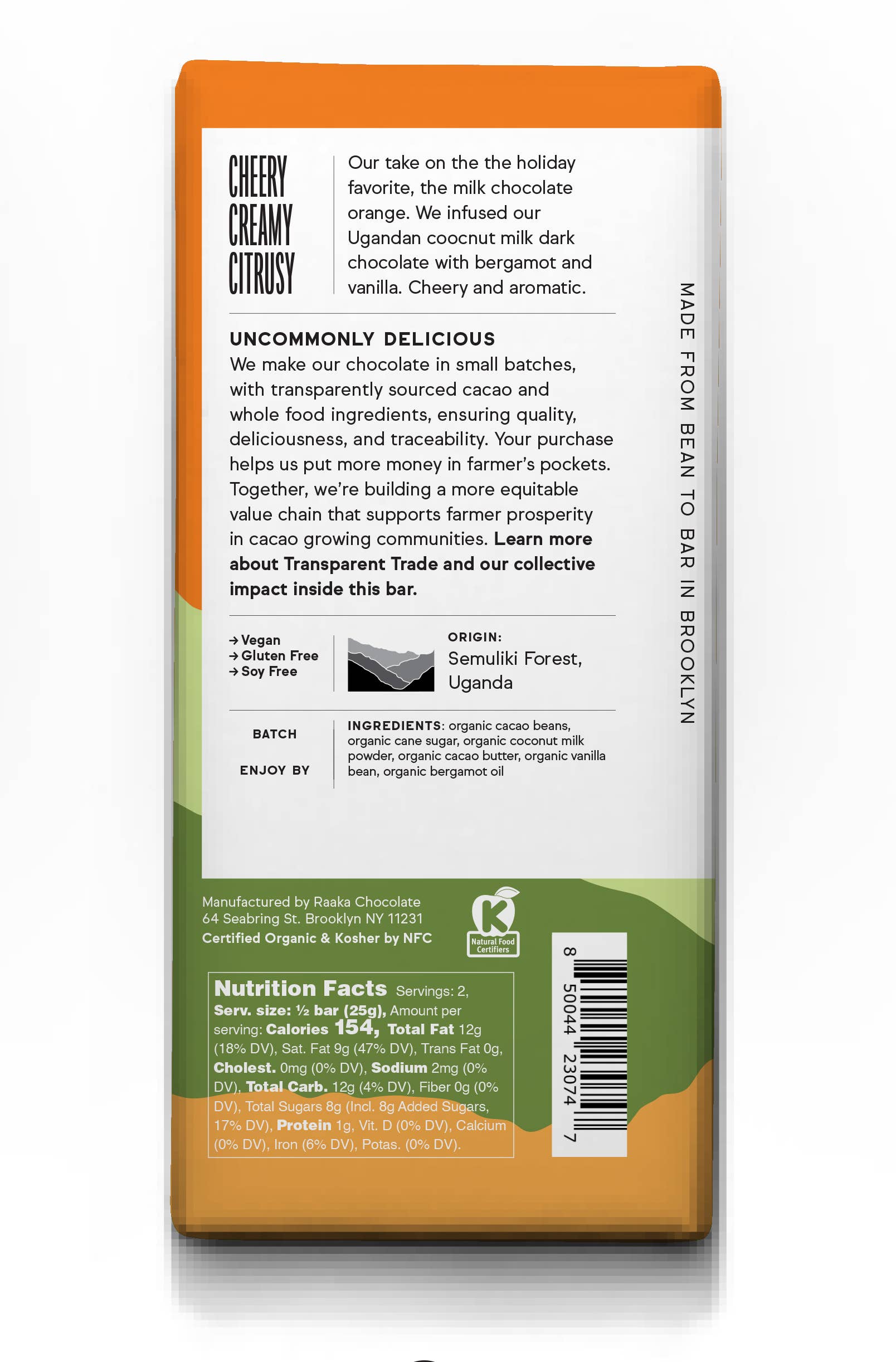 Winter Citrus Vegan Chocolate Bar - DIGS