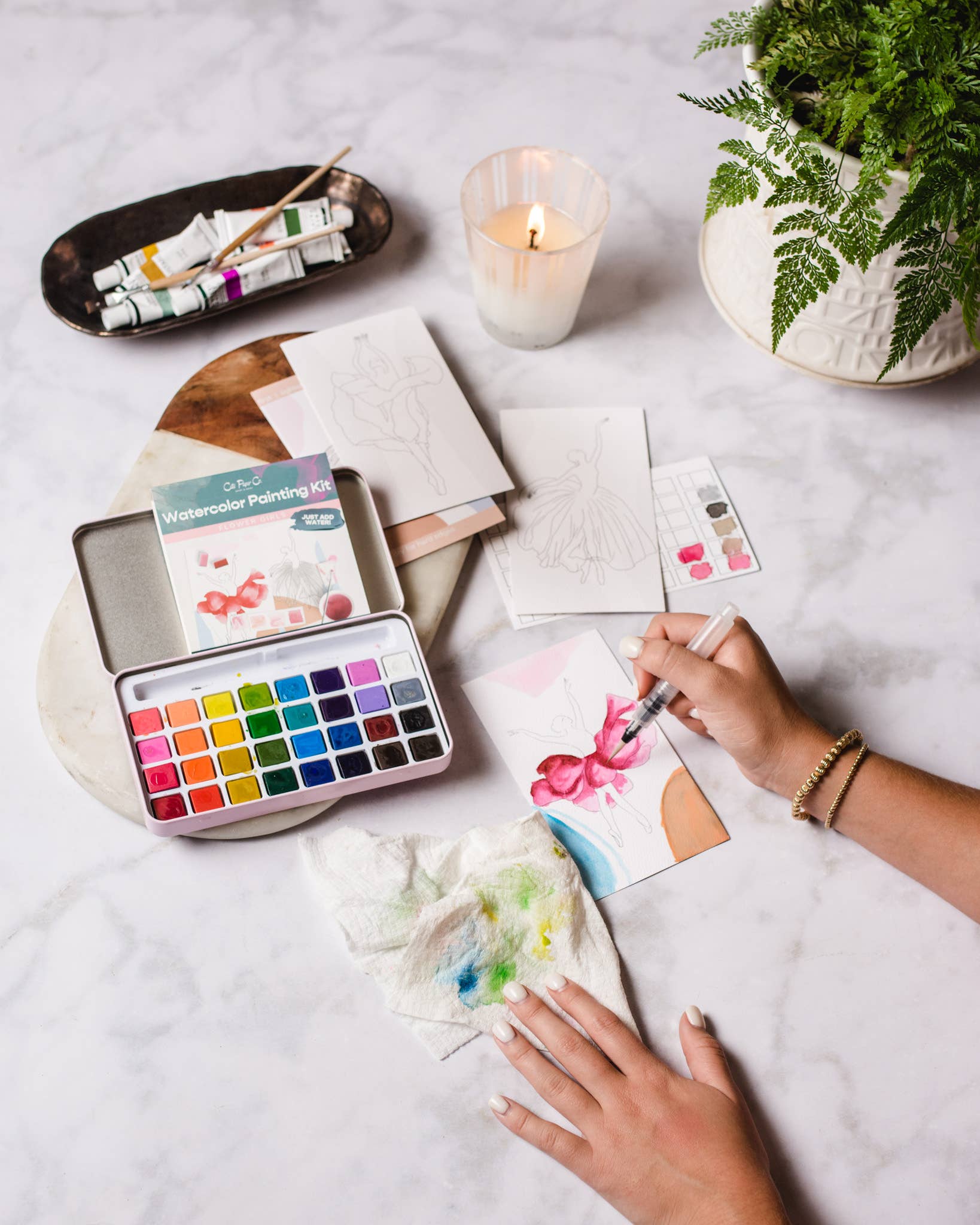 Winter Village Watercolor Painting Kit - DIGS