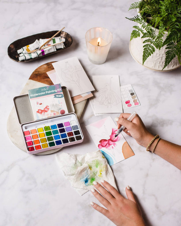 Winter Village Watercolor Painting Kit - DIGS