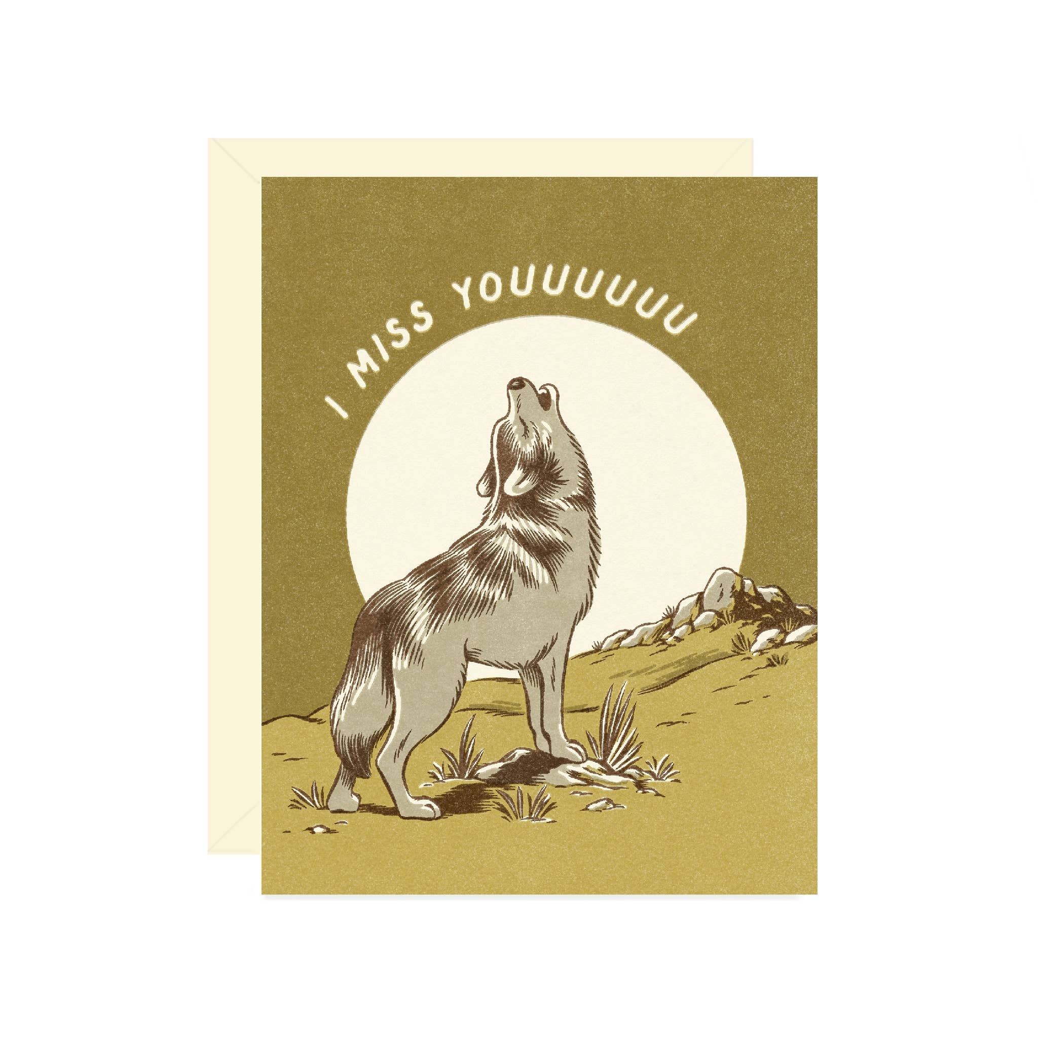 Wolf Miss You Greeting Card - DIGS