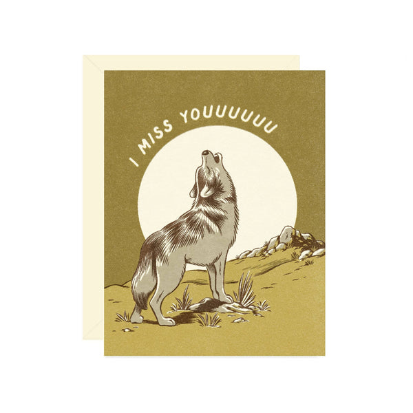 Wolf Miss You Greeting Card - DIGS
