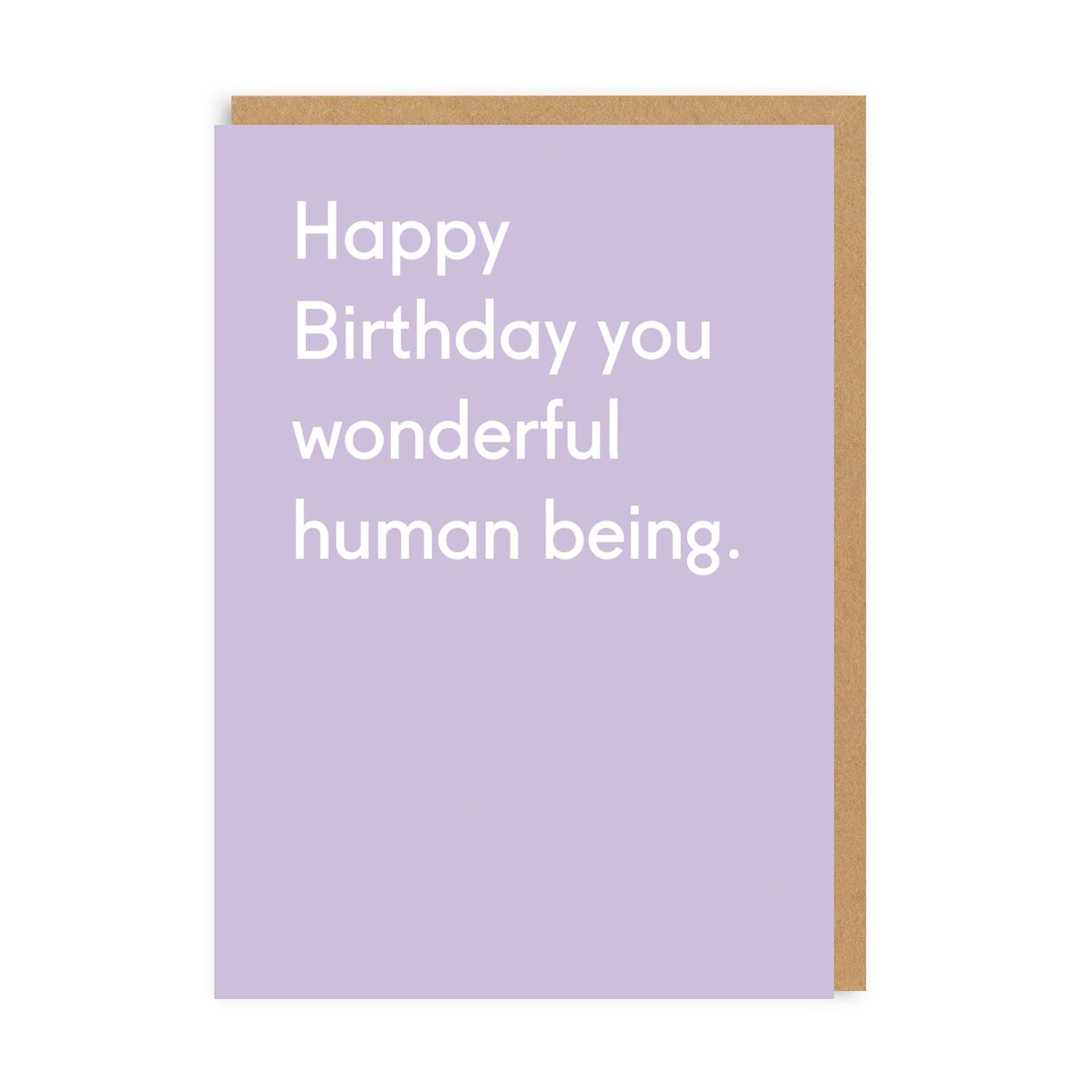 Wonderful Human Birthday Card - DIGS