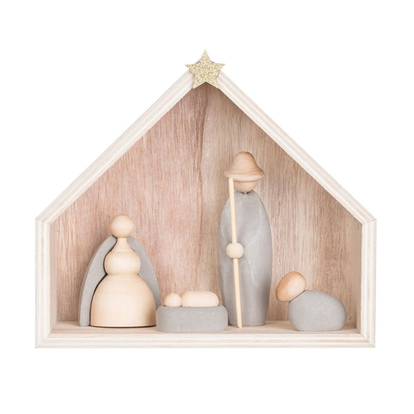 Wood and Cement Nativity - DIGS