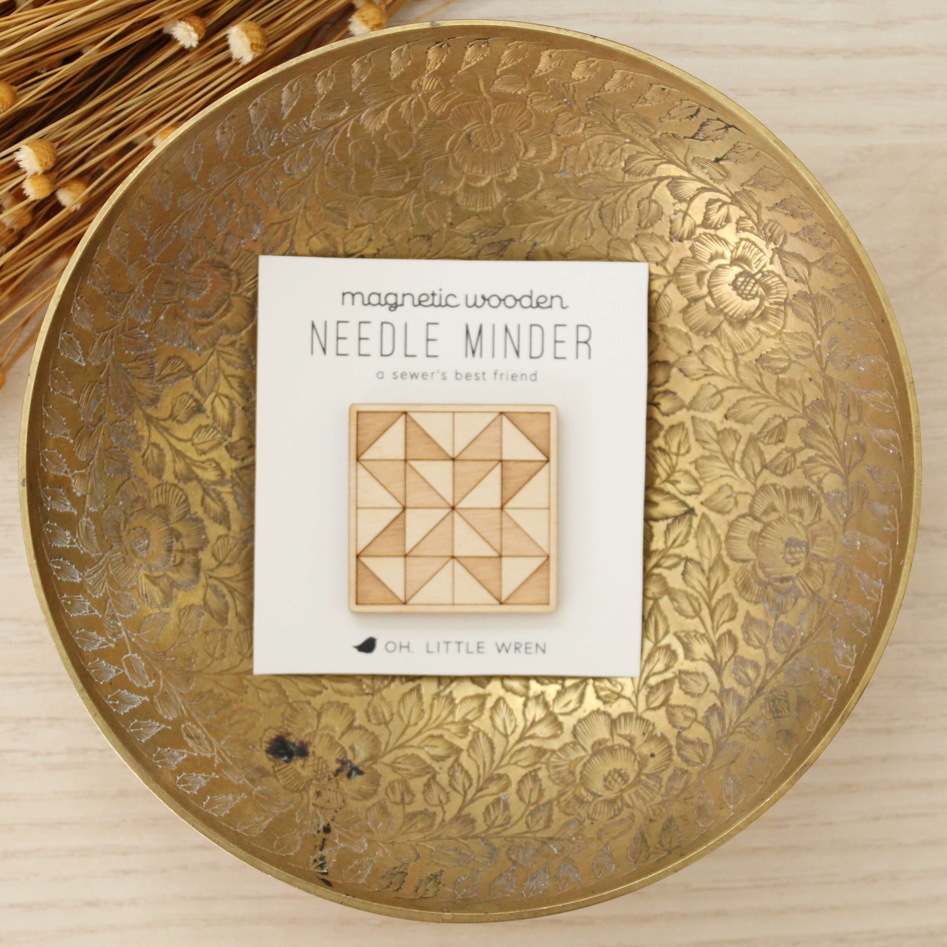 Wood Needle Minder: Quilt Block - DIGS