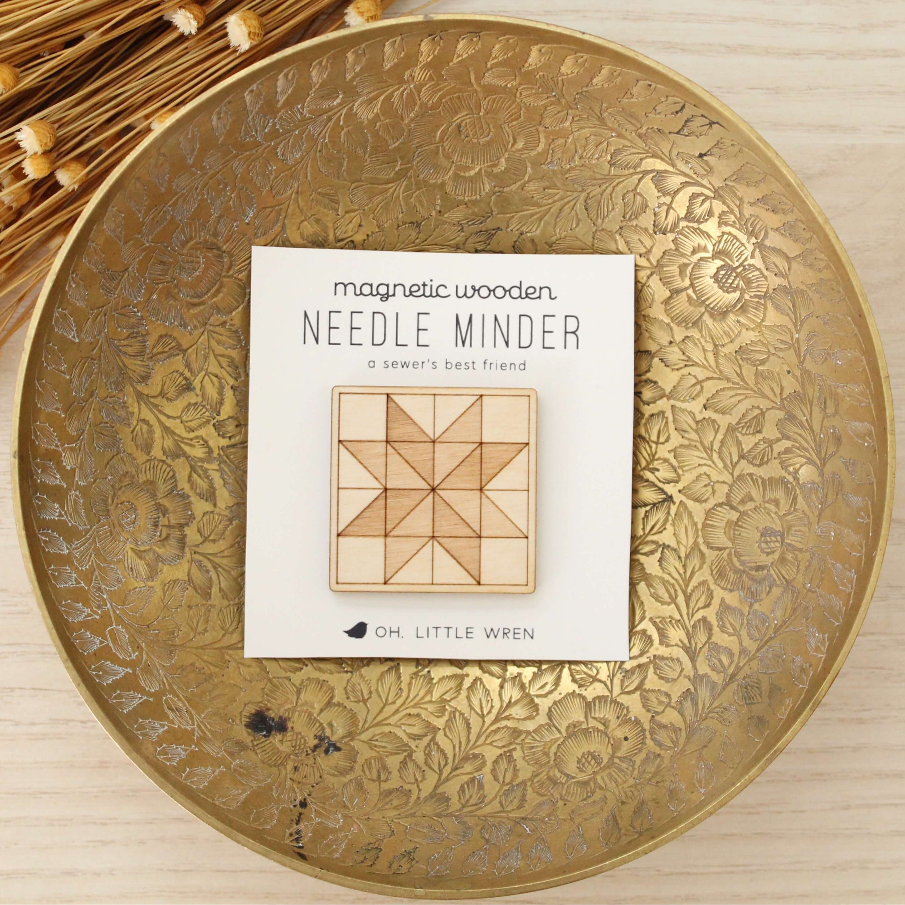 Wood Needle Minder: Quilt Block - DIGS