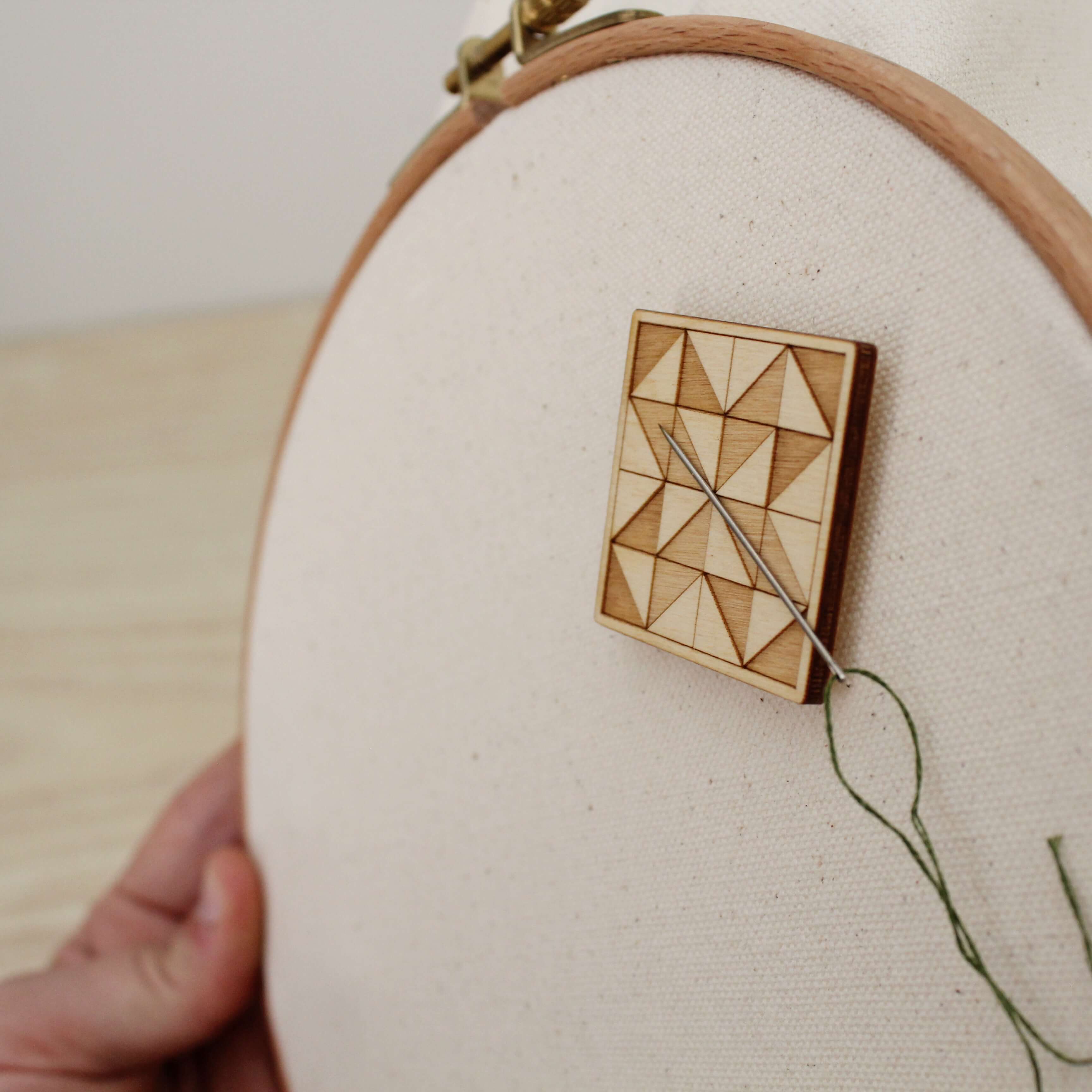 Wood Needle Minder: Quilt Block - DIGS