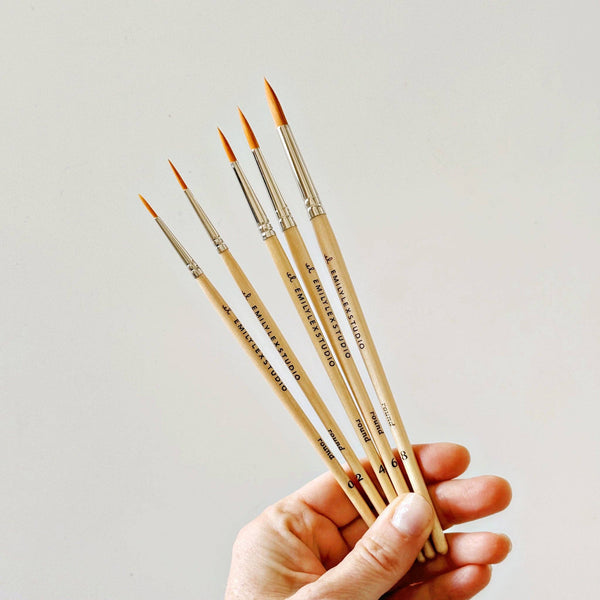 Wood Paintbrushes: Set of Five - DIGS