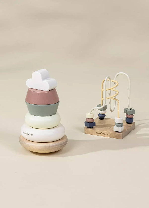Wooden Stacking Rings & Bead Maze Toy Set - DIGS