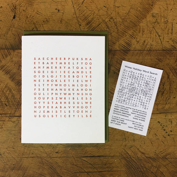 Word Search Holiday Cards - DIGS