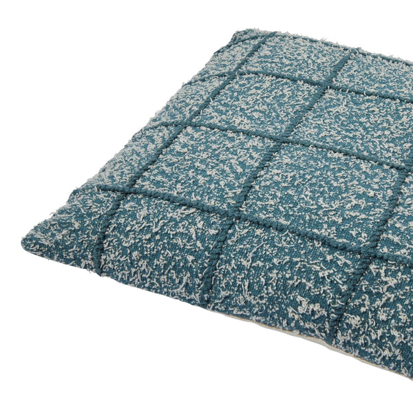 Woven Cotton Pillow With Embroidered Grid - DIGS
