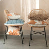 Woven Cotton Pillow With Embroidered Grid - DIGS
