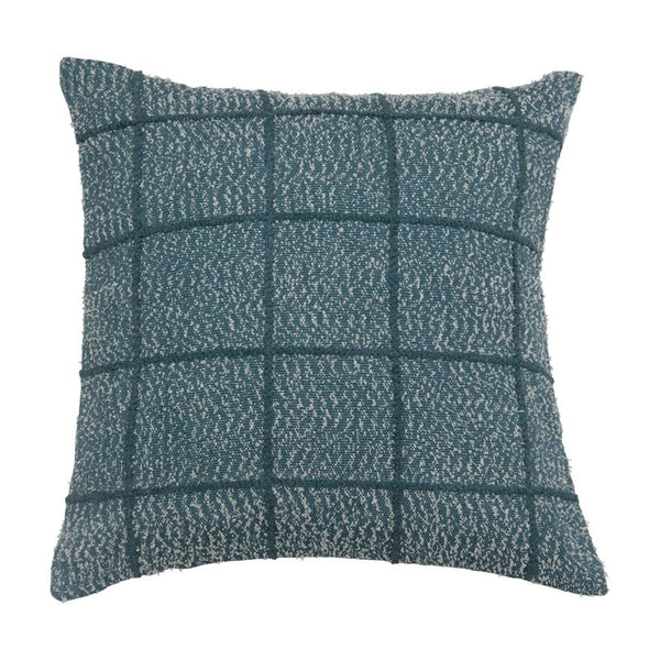 Woven Cotton Pillow With Embroidered Grid - DIGS