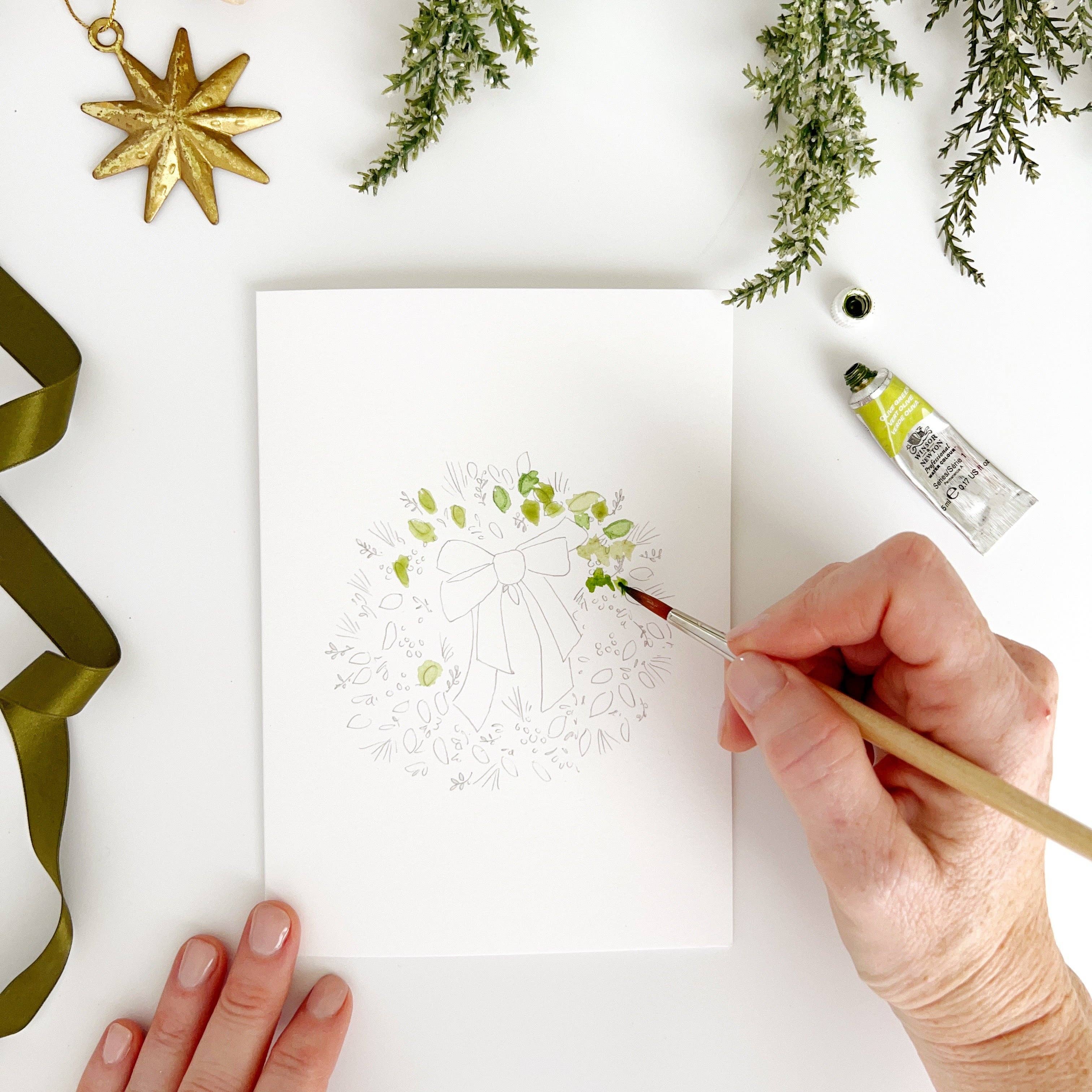 Wreaths Paintable Notecards - DIGS