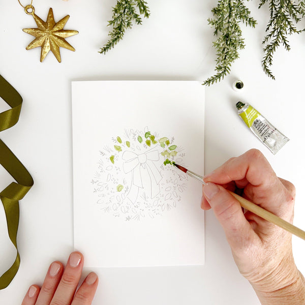 Wreaths Paintable Notecards - DIGS