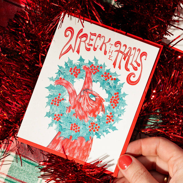 Wreck the Halls Holiday Card - DIGS