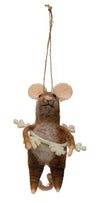 Wool Felt Mouse in Snowflake Outfit Ornament