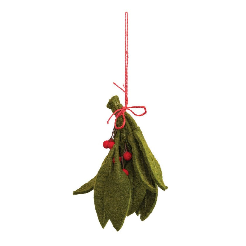 Handmade Wool Felt Hanging Mistletoe