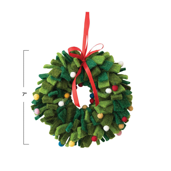 Wool Felt Wreath Ornament