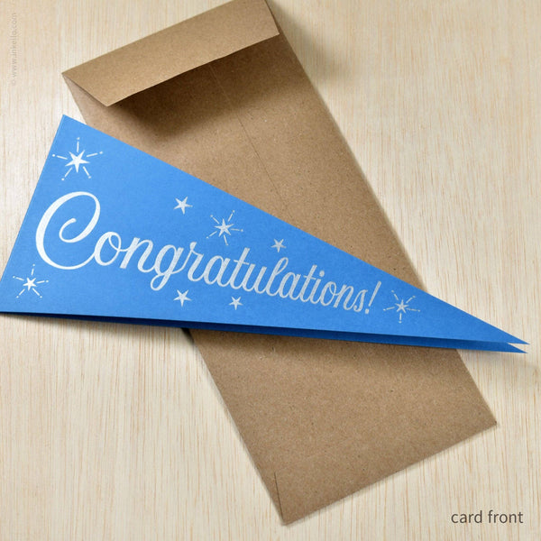 Congratulations Triangular Pennant Card