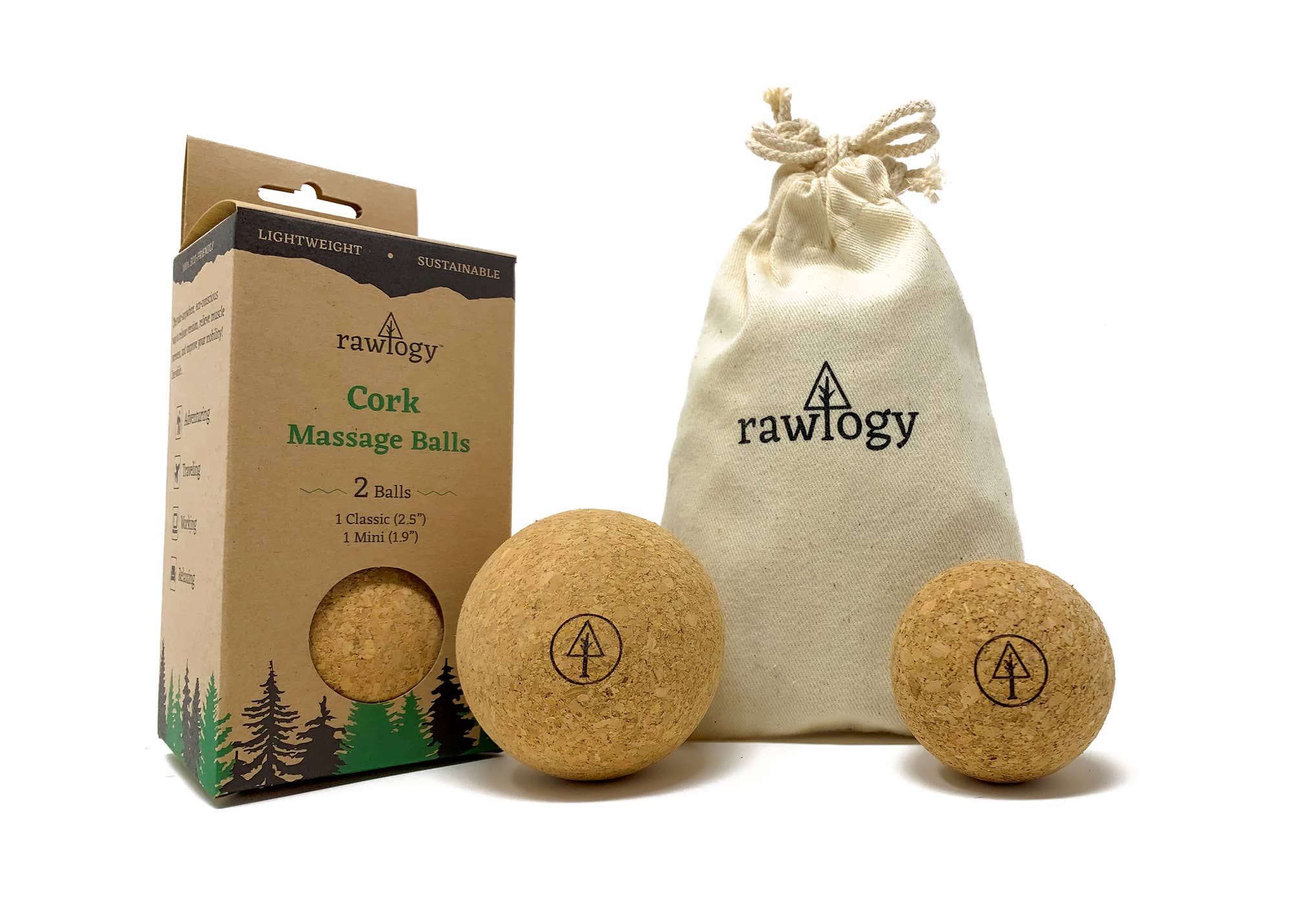 Rawlogy Cork Massage Ball Set