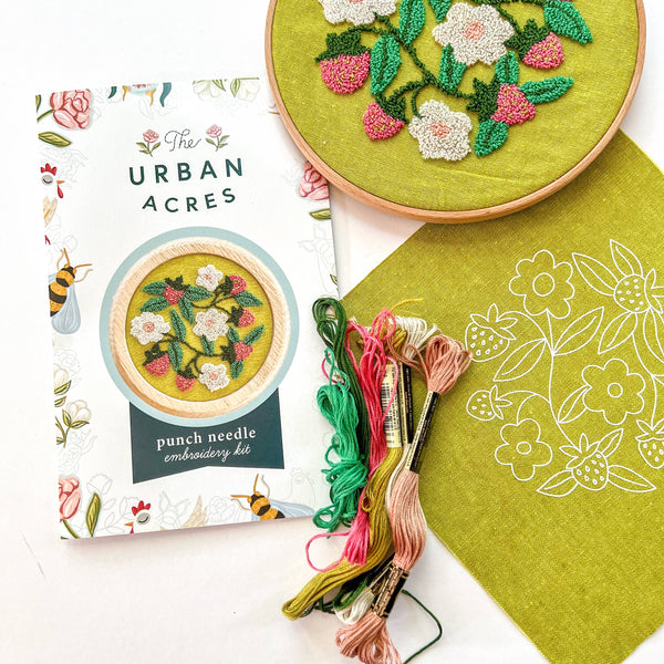 Wandering Strawberry Punch Needle Embroidery Kit – The Urban Acres