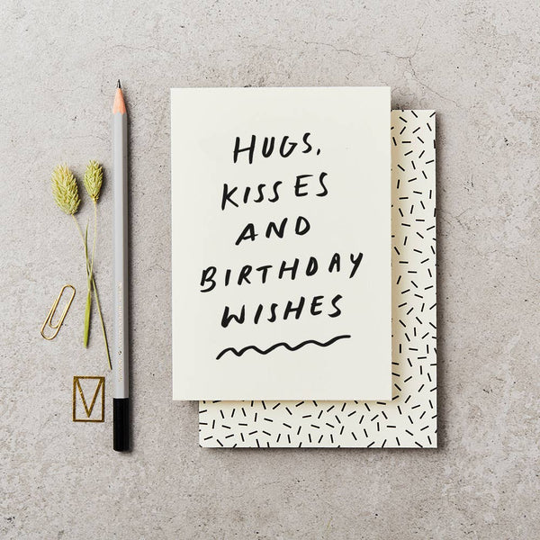 Handwritten Hugs & Kisses Card