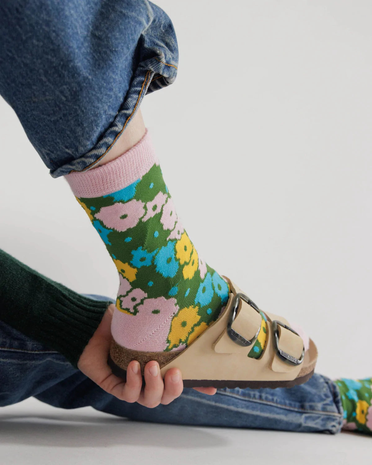 Crew Sock: Flowerbed