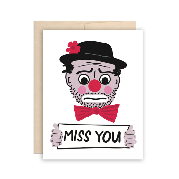 Miss You Sad Clown Card