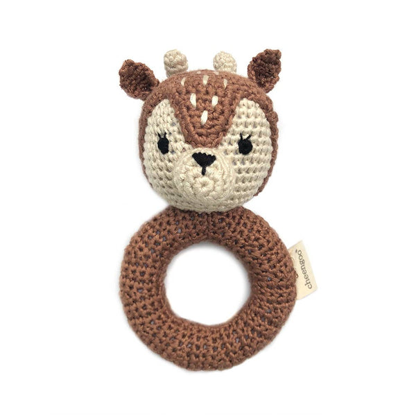 Fawn Crocheted Ring Rattle