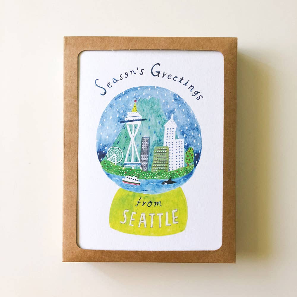 Seattle Snow Globe Holiday Card Boxed Set
